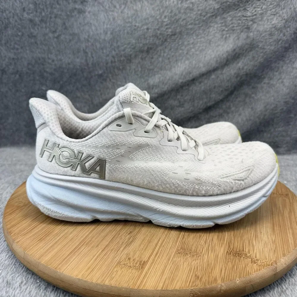 Hoka One One Clifton 9 Shoes Womens Size 7.5 White Running Sneakers 1127896 NCIW